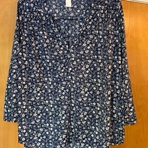 3/4 sleeve h&m floral blouse size large